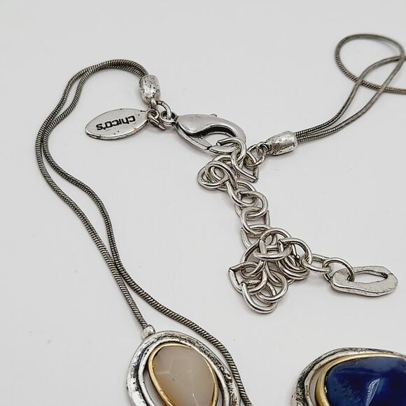 Chico’s Two-Strand Necklace w/ Gemstone Lavender Stones & Blue Accents, 20" - Picture 11 of 13